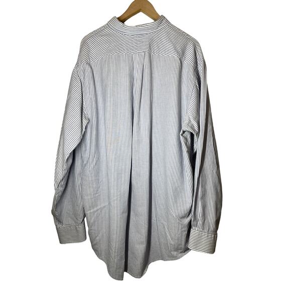 Lands End Mens Pin Stripe Dress Shirt Button Front Long Sleeve 18.5" 38" Tall - Picture 3 of 6